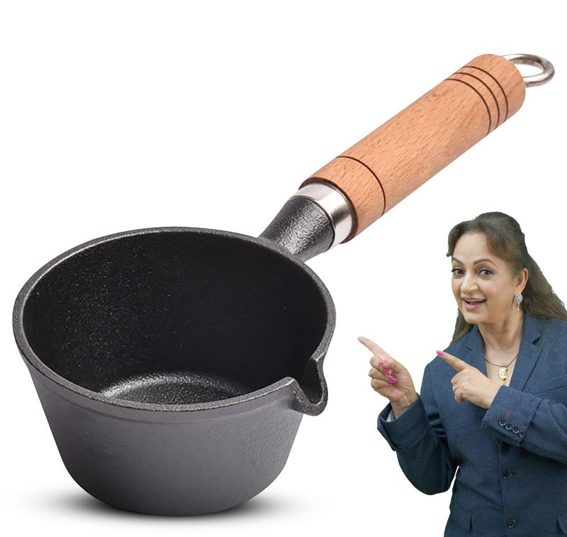 PANCA Cast Iron Tadka Pan | 4 Inch Pre-Seasoned Tempering Pan for Dal & Spices | Gas & Stove-Friendly, 450g Heavy Duty Vaghar/Chounk Pan | 100% Toxin-Free Naturally (Square) - Image 1