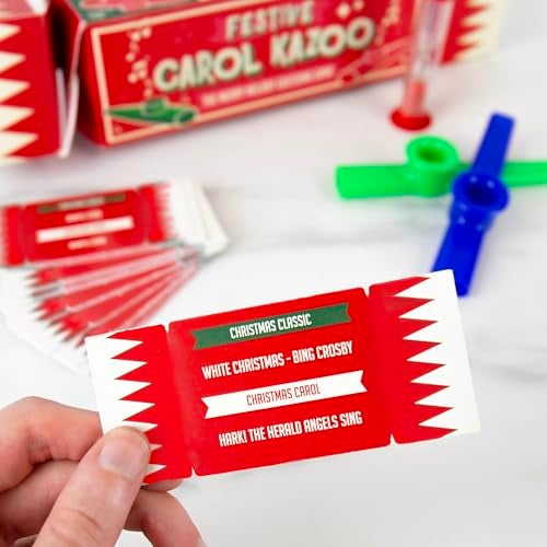Gift Republic Festive Carol Kazoo Game Fun Christmas Party Game for Family Friends Includes 4 Kazoos Christmas Songs Secret Santa Gift Holiday Entertainment Red - Image 5