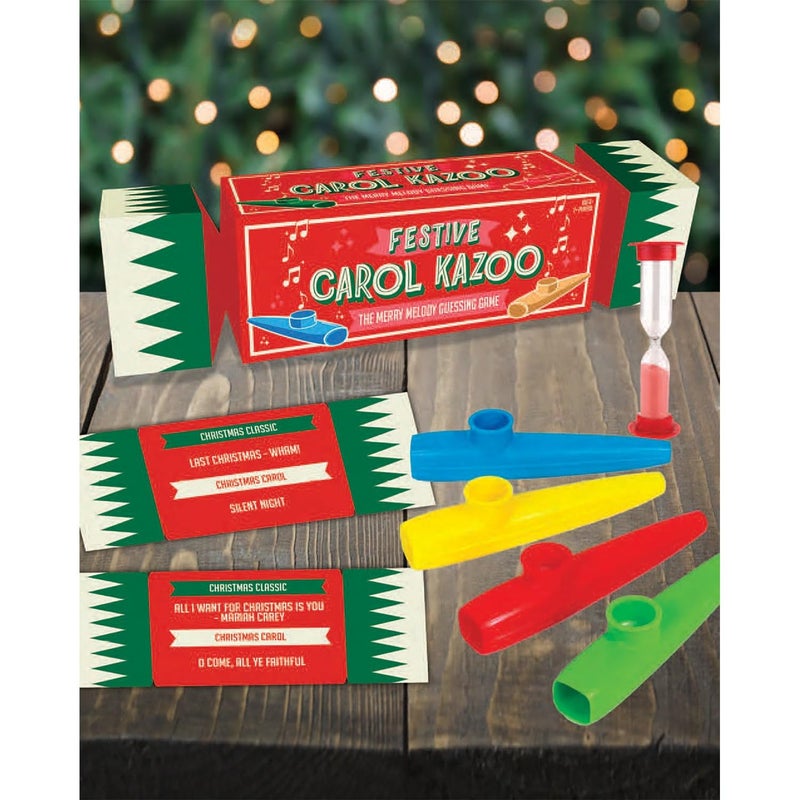 Gift Republic Festive Carol Kazoo Game Fun Christmas Party Game for Family Friends Includes 4 Kazoos Christmas Songs Secret Santa Gift Holiday Entertainment Red - Image 3
