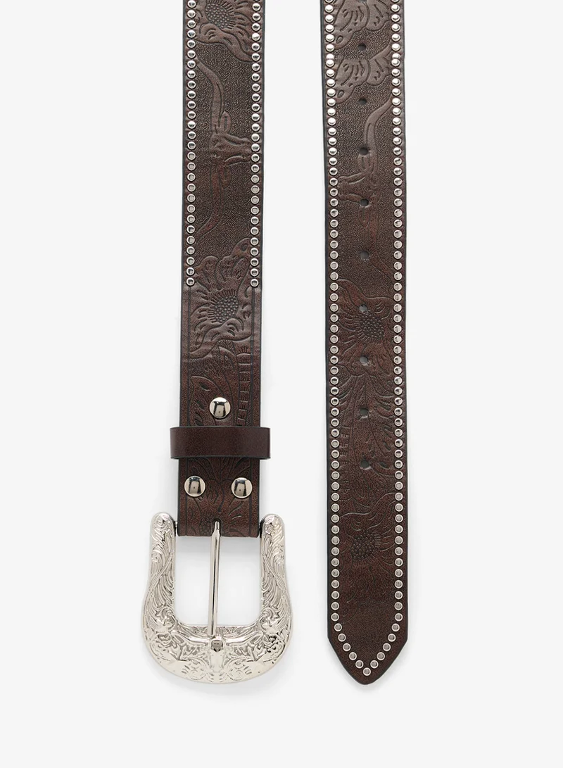 Seventy Five Western Belt With Detail And Studding