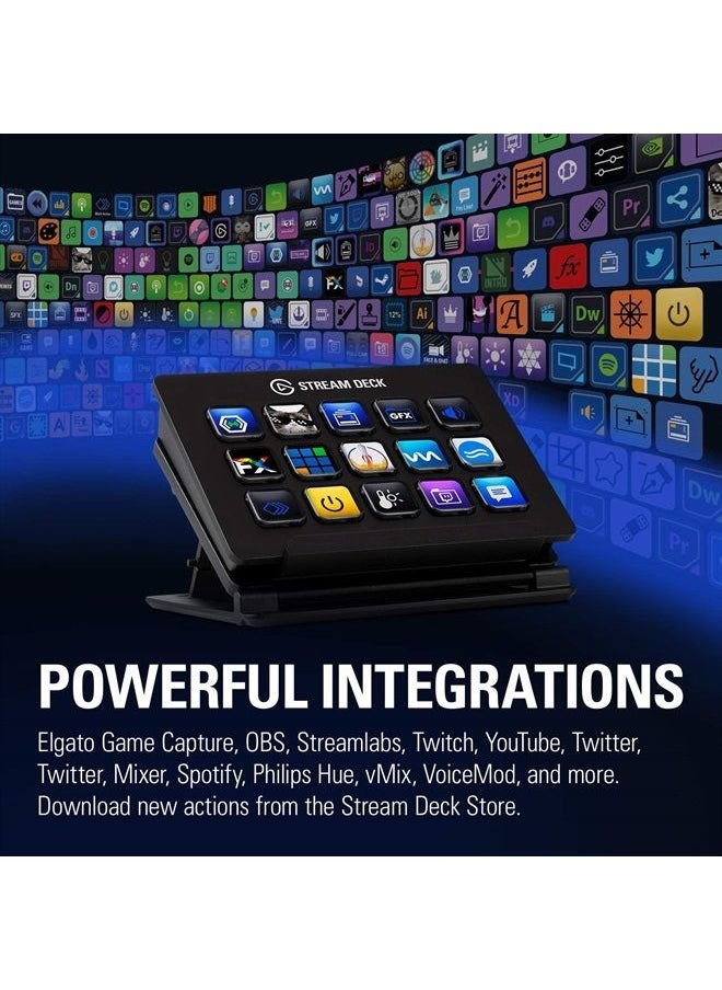 elgato - Stream Deck Classic - Live production controller with 15 customizable LCD keys and adjustable stand, trigger actions in OBS Studio, Streamlabs, Twitch, YouTube and more, works with PC/Mac - Image 1