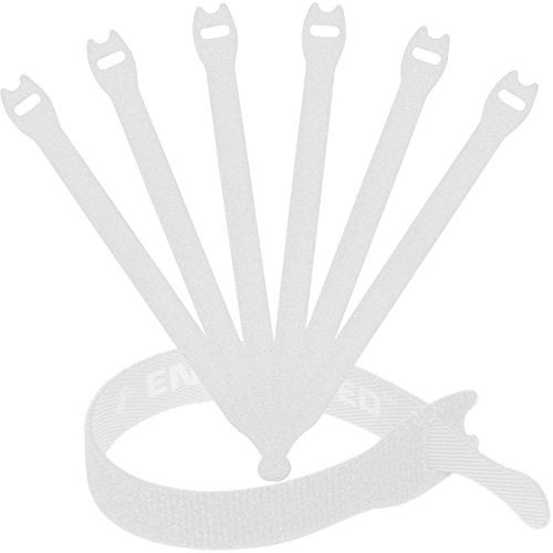 ENVISIONED Reusable Cable Ties 1/2" x 8" for Cable Management and Organizing Cords - 30 Pack Bundled with 2 Bonus Cinch Straps (White) - Image 1
