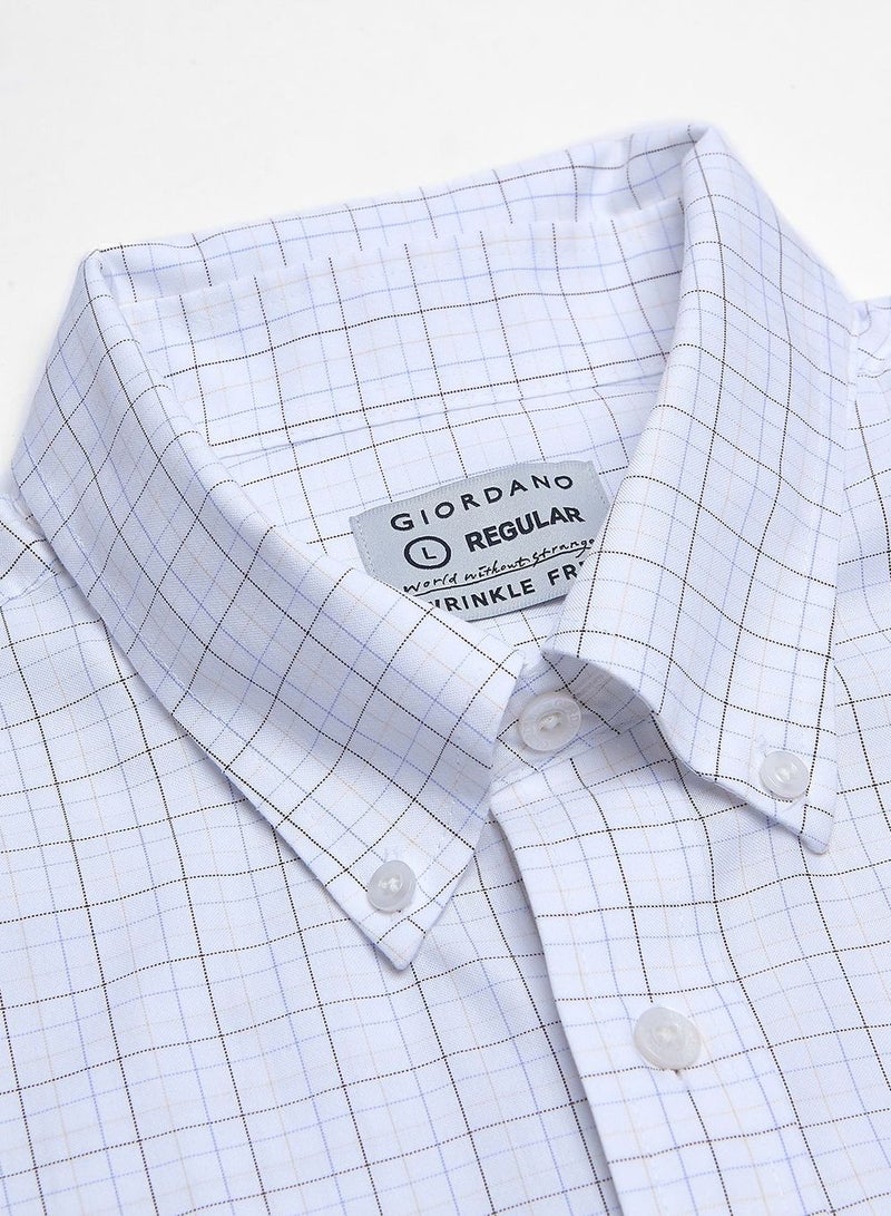 GIORDANO Men’s Cotton Oxford Wrinkle Free Long-Sleeve Shirt - Image 3
