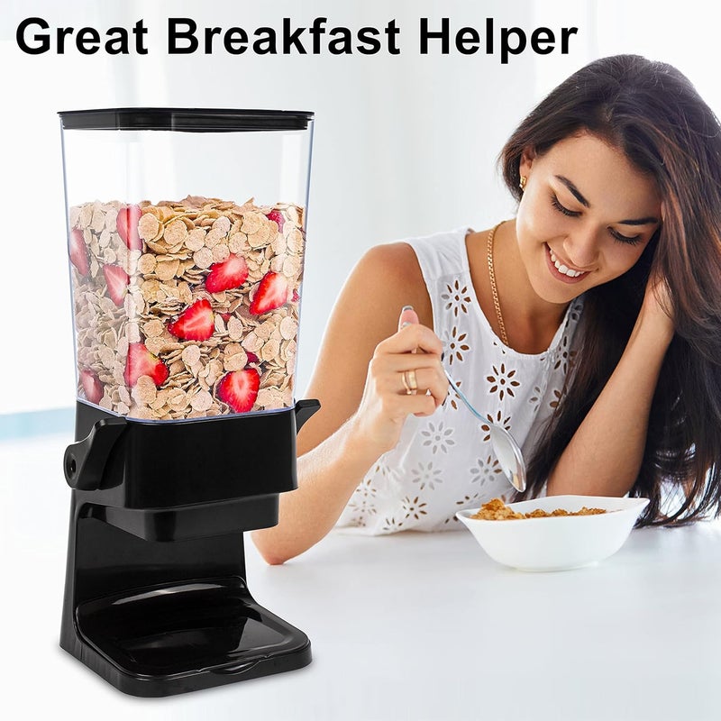 Zeadesign Cereal Dispenser Countertop with Lids, 5L Organization and Storage Containers for Kitchen and pantry, Rice Dispenser for food, Cereal, Beans, Nuts, Snack,Oatmeal, Dog Food, Bird Seed, Black, 3Pc - Image 2