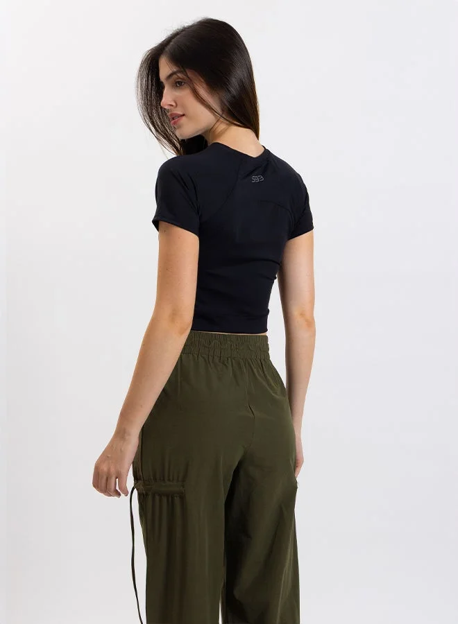 Shapes BLACK SOFT CROP TOP for Women | Best Price UAE
