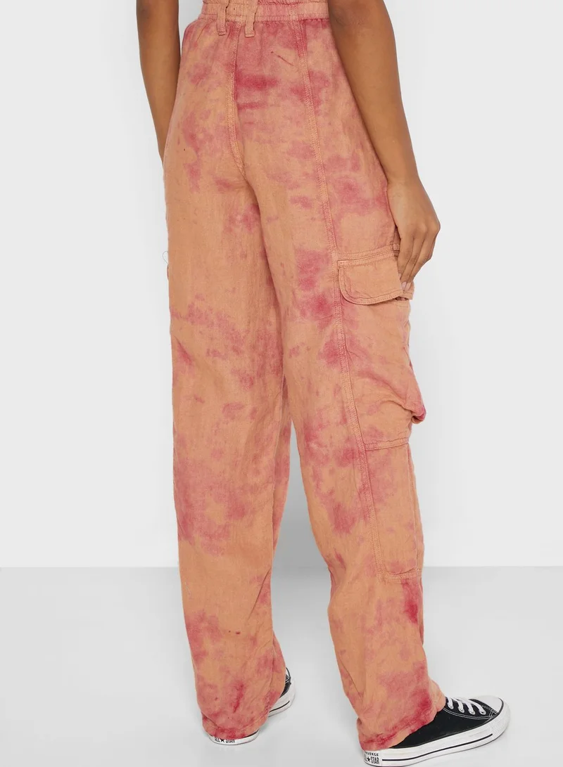 URBAN OUTFITTERS Ruched Waist Tie Dye Pants