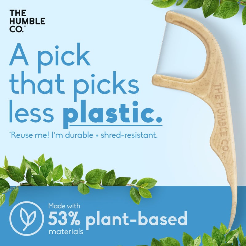 The Humble Co. The Humble Co Dental Floss Picks for Teeth, 200 Count (Mint) - Single Thread Tooth Picks Flossers for Adults Gum Health - Plant-Based Toothpick Floss for Interdental Oral Care & Hygiene - Image 4