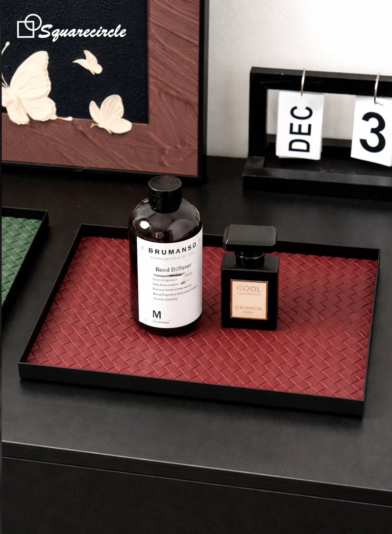 دائرة مربعة صينية ديكور عصرية للمنزل – منظم أنيق للمجوهرات والمفاتيح والشموع، مناسبة للمدخل وغرفة المعيشة - Image 2