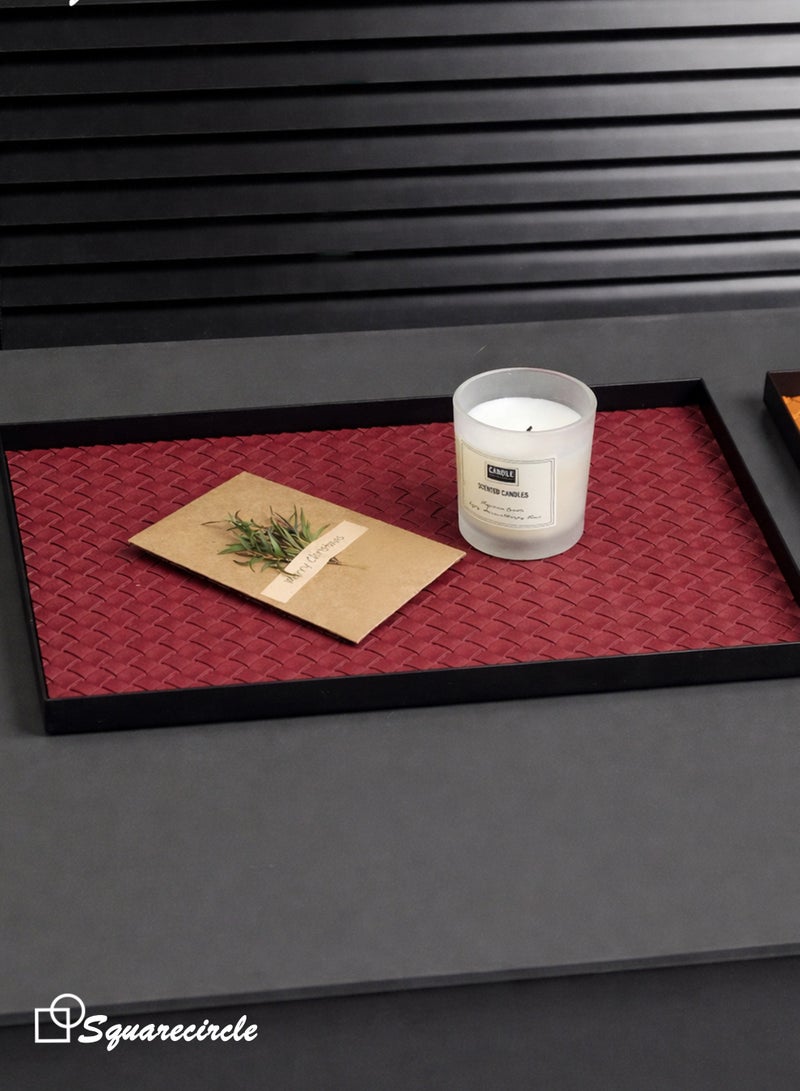 دائرة مربعة صينية ديكور عصرية للمنزل – منظم أنيق للمجوهرات والمفاتيح والشموع، مناسبة للمدخل وغرفة المعيشة - Image 4