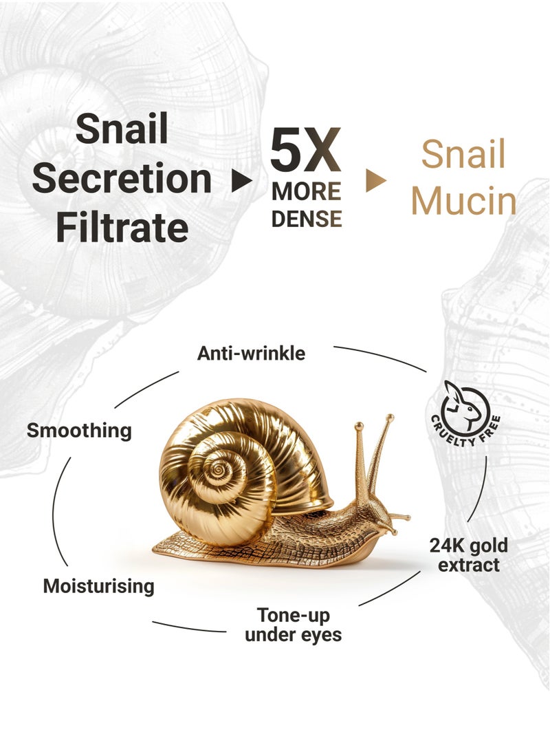 GOLD SNAIL - Korean Eye Patch 24K Real Gold 60Pcs - Anti Aging & Anti Wrinkle Treatment for Women - Hydrating Hydro Gel Eye Masks for Dark Circles - Image 1