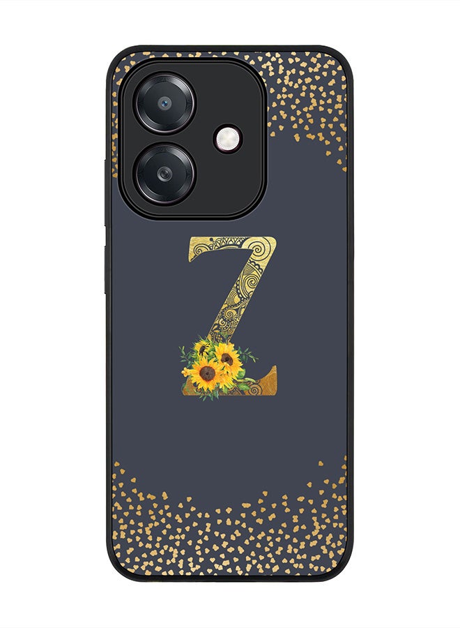 Stylizedd For Oppo A5i Case,Slim fit Camera Protection, Shockproof Thin Phone cover  - Custom Floral Monogram - Z  (Grey )