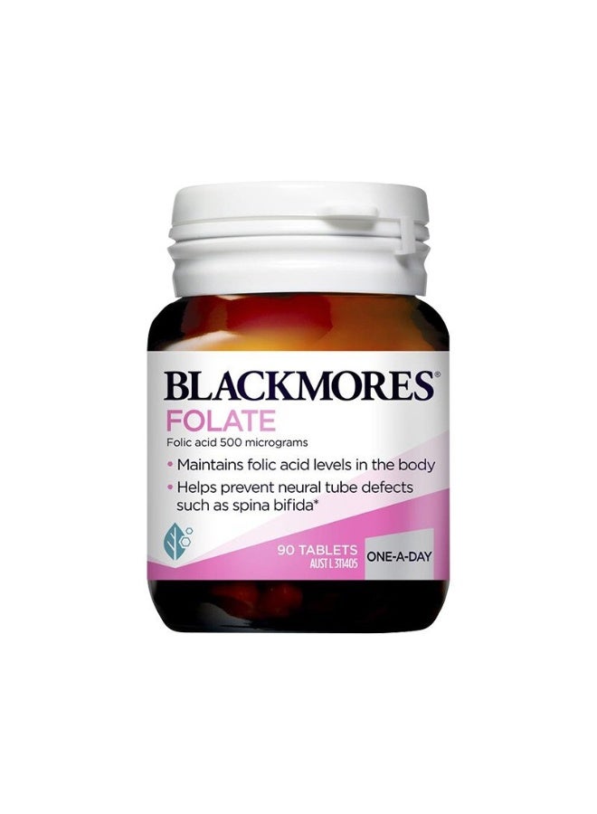 Blackmores Folic Acid （500 Micrograms） Dietary Supplement-90 Tablets - Image 1