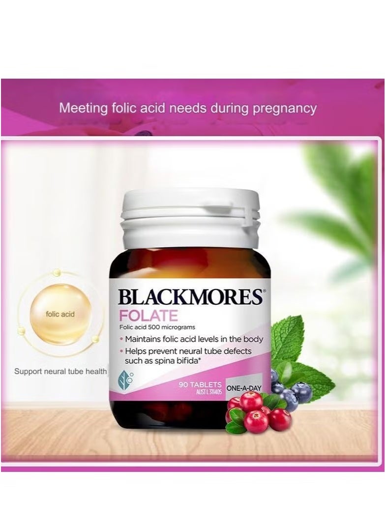 Blackmores Folic Acid （500 Micrograms） Dietary Supplement-90 Tablets - Image 3