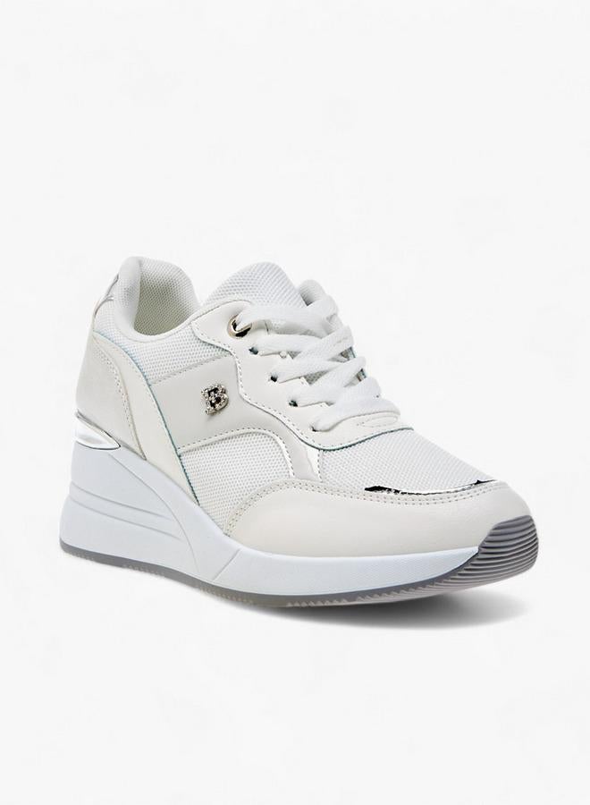 Flora Bella By Shoexpress Women Panelled Sneakers with Lace-Up Closure - Image 1
