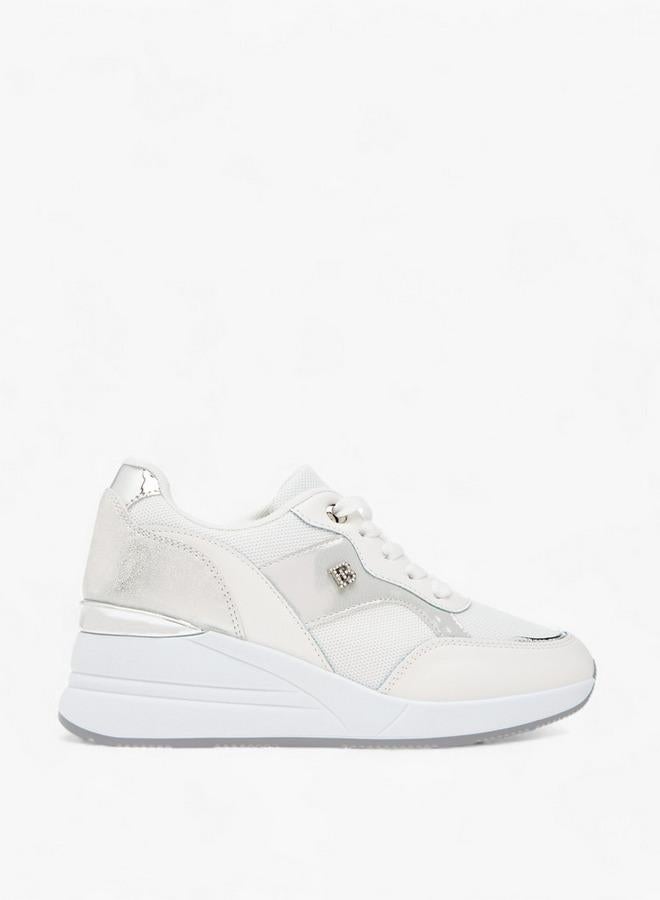 Flora Bella By Shoexpress Women Panelled Sneakers with Lace-Up Closure - Image 3