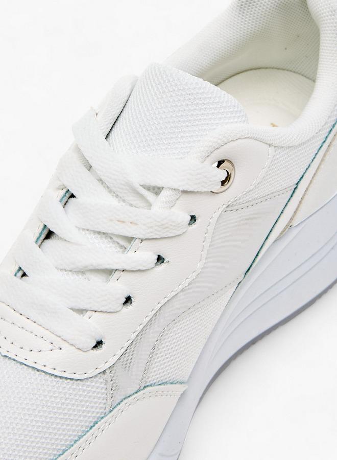 Flora Bella By Shoexpress Women Panelled Sneakers with Lace-Up Closure - Image 4