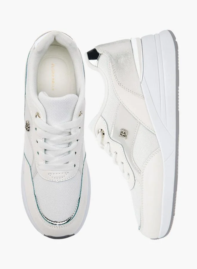 Flora Bella By Shoexpress Women Panelled Sneakers with Lace-Up Closure