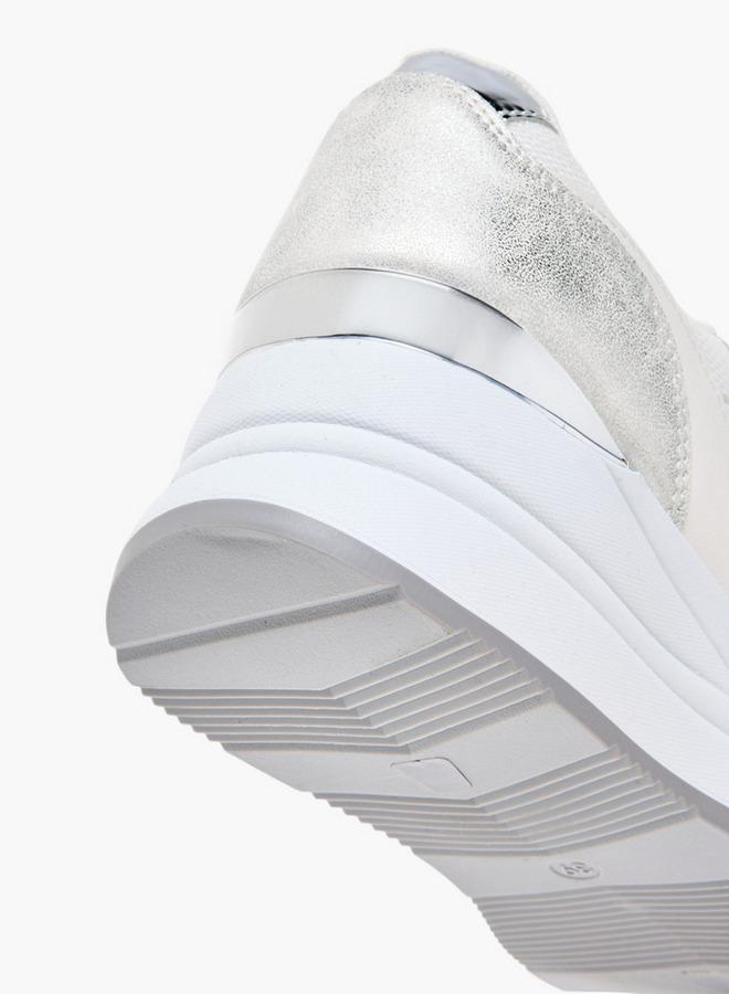 Flora Bella By Shoexpress Women Panelled Sneakers with Lace-Up Closure - Image 5