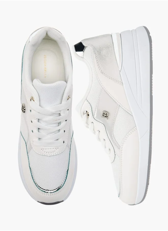 Flora Bella By Shoexpress Women Panelled Sneakers with Lace-Up Closure
