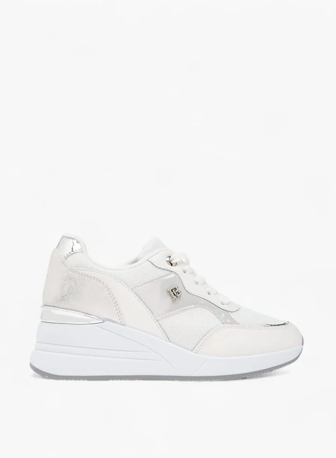 Flora Bella By Shoexpress Women Panelled Sneakers with Lace-Up Closure
