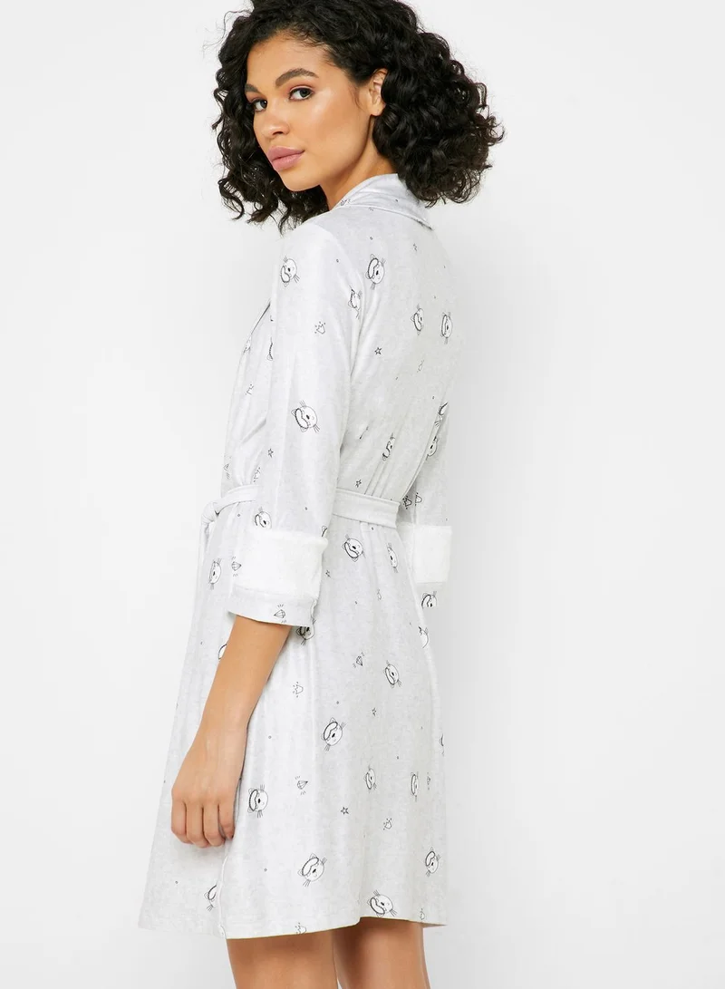 Catherine Graphic Print Chemise & Printed Robe