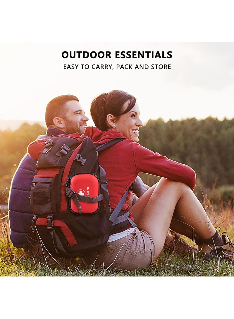 First Aid Kit for Home Hiking Camping Outdoor Sport, 104-Pieces Survival Supplies Emergency Kit, Mini Gear Bag with Basic First-aid Essentials for Emergency Cases
