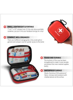 MileMelo First Aid Kit for Home Hiking Camping Outdoor Sport, 104-Pieces Survival Supplies Emergency Kit, Mini Gear Bag with Basic First-aid Essentials for Emergency Cases  - Image 5
