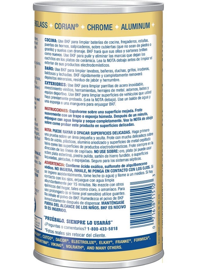 Bar Keepers Friend Powder Cleanser 12 Oz Multipurpose Cleaner & Stain Remover Bathroom Kitchen & Outdoor Use For Stainless Steel Aluminum Brass Ceramic Porcelain Bronze And More (2 Pack) - Image 4