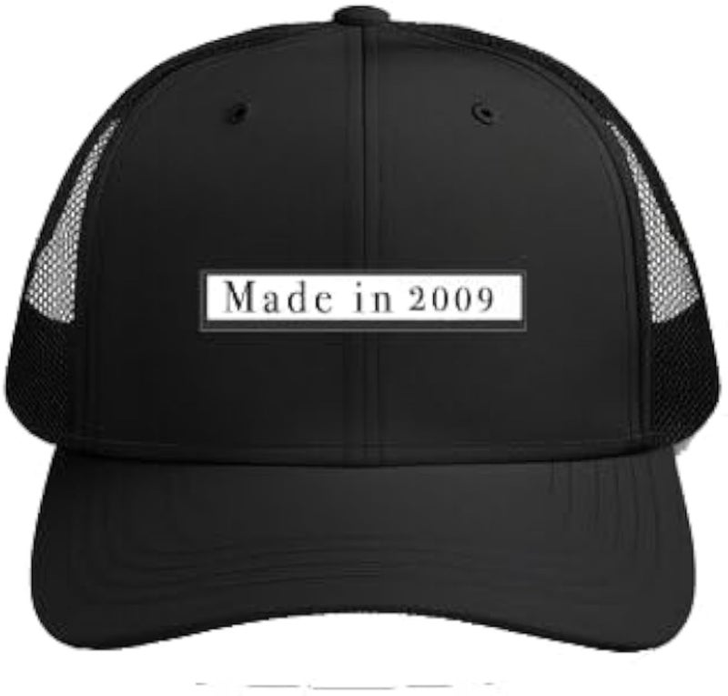 Made in 2009 Plain unisex baseball cap Black