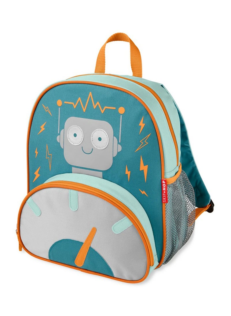 Skip Hop Skip Hop Spark Style Robot Design Kids Backpack, Preschool Backpack for Boys and Girls, Spacious, Adjustable Padded Straps, Side Mesh Bottle Pocket, Durable and Easy to Clean, Suitable for Ages 3 Years+, Green - 12 Inches 