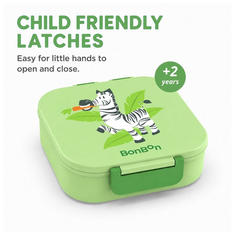 Bonbon - 3 Compartments Lunchbox with Cutlery - Zebra - Image 5