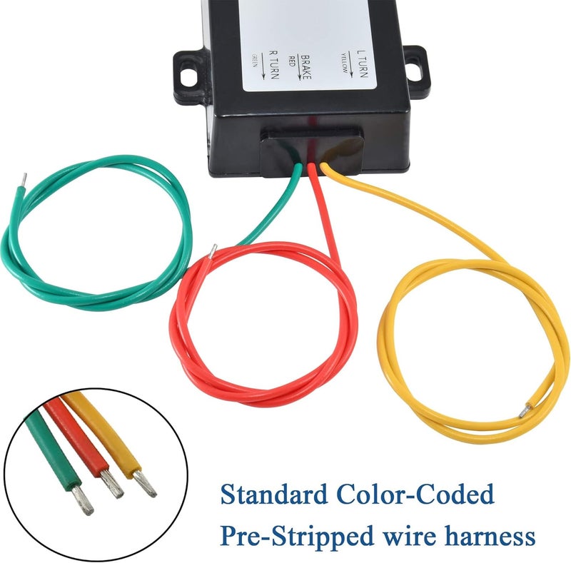 Oyviny 2-to-3-Wire Splice-in Trailer Tail Light Converter Electrical System Turn Signal Brake Wire Harness Adapter Color Coded for Trailer RV Dinghy Towing Pickup Trucks Vans - Image 5