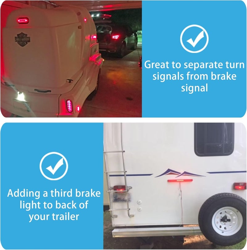 Oyviny 2-to-3-Wire Splice-in Trailer Tail Light Converter Electrical System Turn Signal Brake Wire Harness Adapter Color Coded for Trailer RV Dinghy Towing Pickup Trucks Vans - Image 3