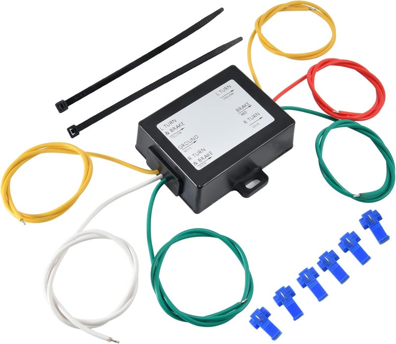 Oyviny 2-to-3-Wire Splice-in Trailer Tail Light Converter Electrical System Turn Signal Brake Wire Harness Adapter Color Coded for Trailer RV Dinghy Towing Pickup Trucks Vans - Image 1
