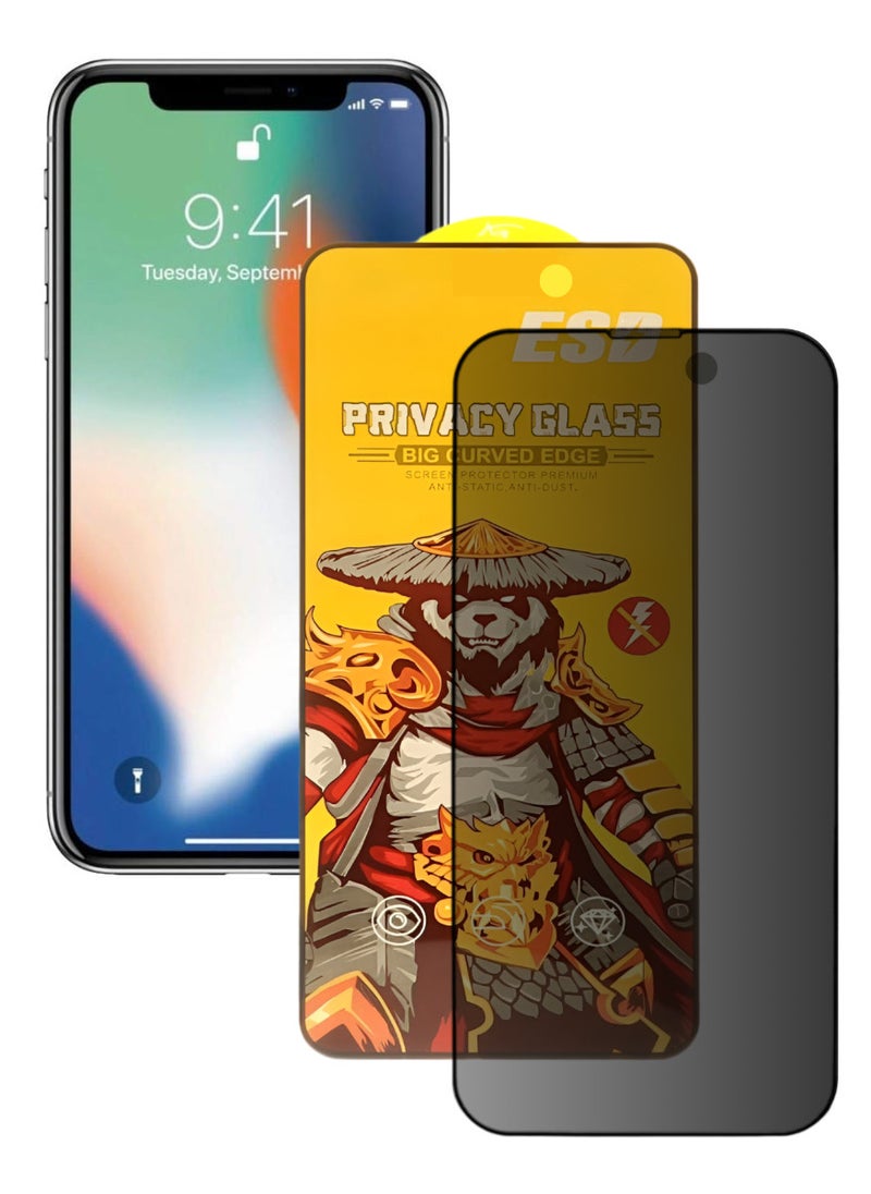 ESD Tempered Dustproof Privacy Glass Screen Protector Compatible For iPhone X - Image 1
