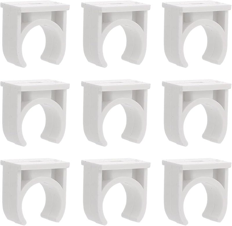 مشبك أنبوب على شكل حرف U من البولي فينيل كلوريد الأبيض لحامل دعم الأنابيب للتثبيت السريع - Image 1