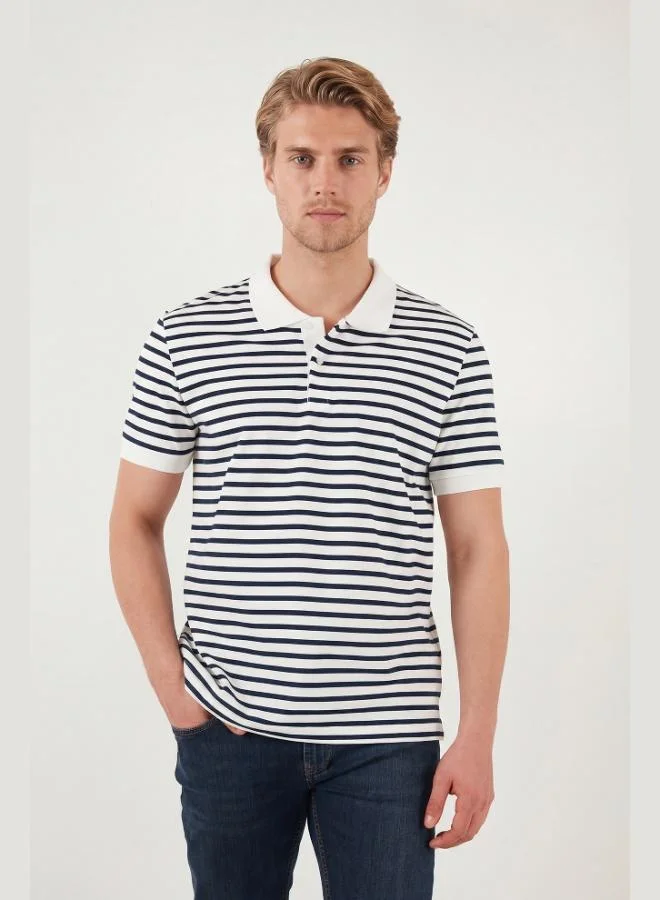 بوراتي Buratti Cotton Striped Short Sleeve Buttoned Polo T-Shirt Men's POLO T-SHIRT 5904046