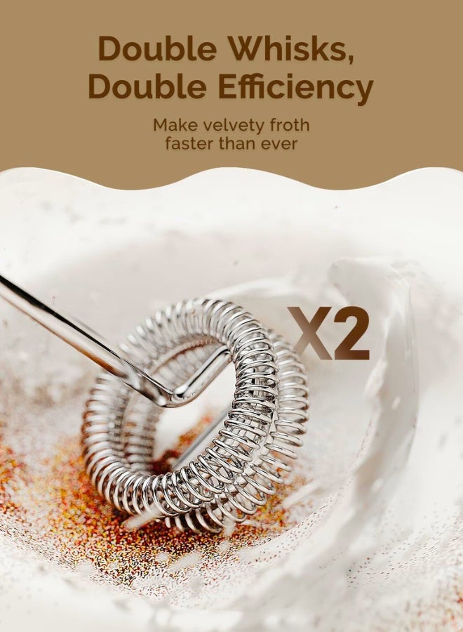 Chase Up Rechargeable Milk Frother, Handheld Electric Foam Maker Detachable Stainless Steel Whisk Drink Mixer Foamer Mini Blender for Matcha, Lattes, No Stand, LunaFro Mini (Black) - Image 4