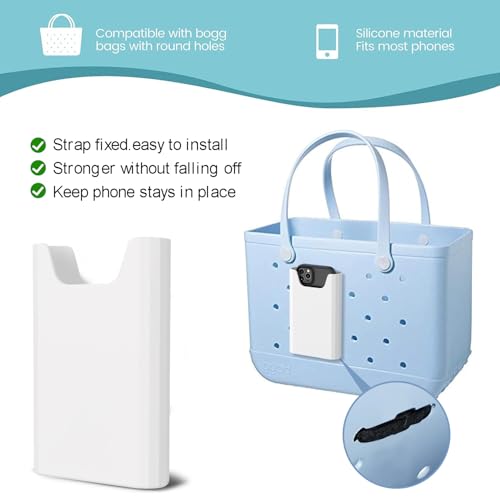 Everfunny 3 Pcs Clear Bogg Beach Tote Bag with 4 Pcs Insert Hooks and 1 Phone Holder Accessories for Bogg Bags Travel Makeup Clean Toiletry Brush Organizer Cosmetic Divider Storage Inner Pouch (White set of 4) - Image 2