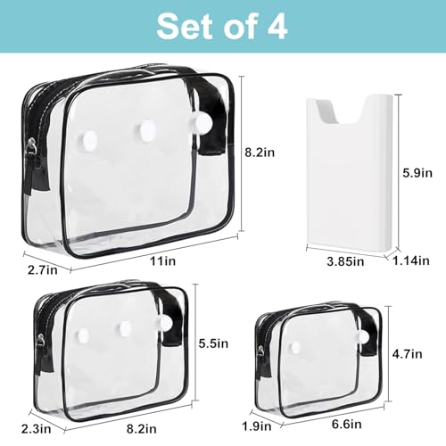 Everfunny 3 Pcs Clear Bogg Beach Tote Bag with 4 Pcs Insert Hooks and 1 Phone Holder Accessories for Bogg Bags Travel Makeup Clean Toiletry Brush Organizer Cosmetic Divider Storage Inner Pouch (White set of 4) - Image 4