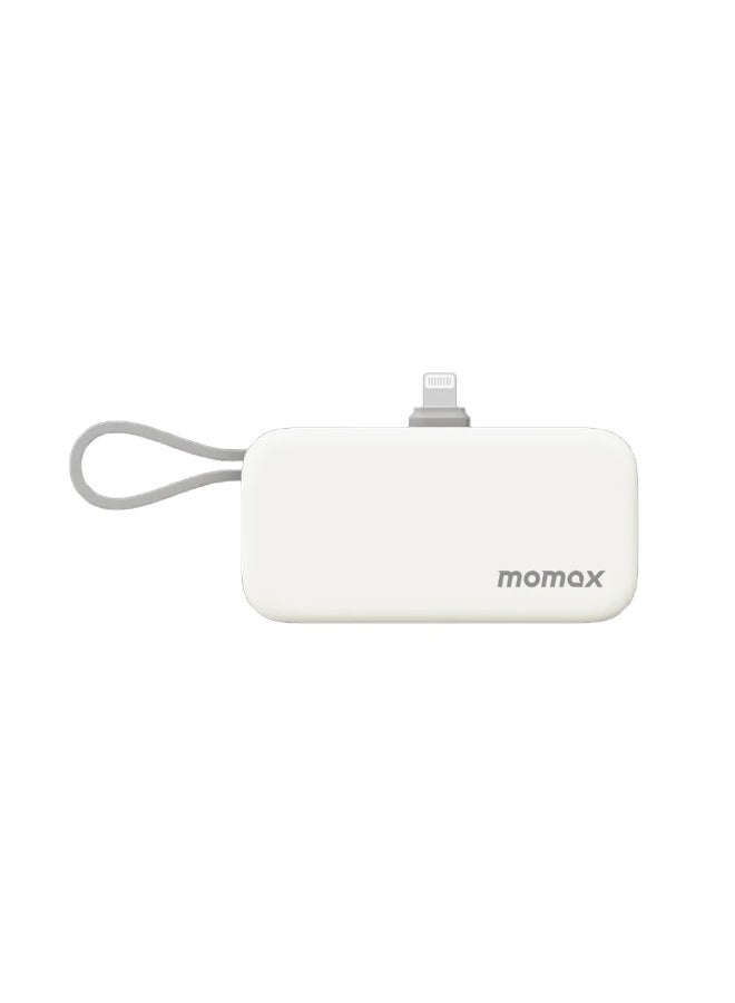 momax IP130MFIW 1-Power Mini 20W 5000mAh 3-in-1 Battery Pack with Lightning Plug -White - Image 2