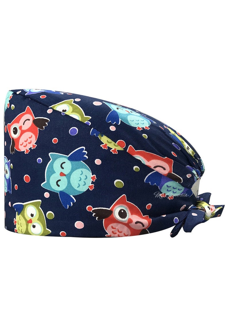 KUYING Nurse Hat With Small Fresh And Cute Pattern Medical Work Hat 