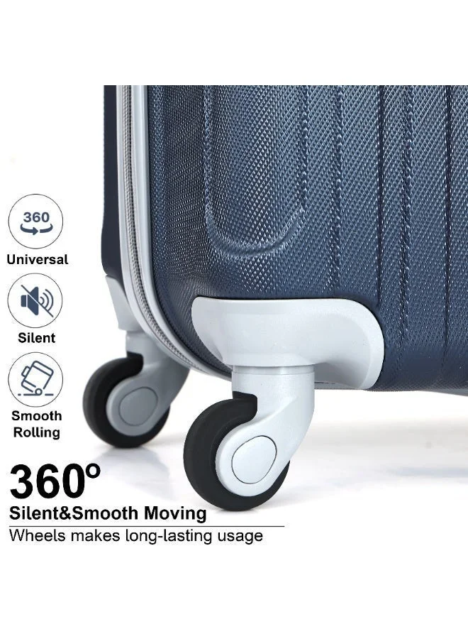 Senator 24 Hard Case Travel Bag Medium Checked Luggage Trolley ABS Lightweight Suitcase with 4 Spinner Wheels KH132, Navy Blue  | Best Price UAE