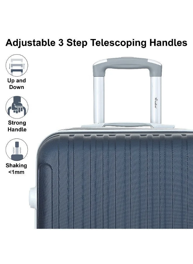 Senator 24 Hard Case Travel Bag Medium Checked Luggage Trolley ABS Lightweight Suitcase with 4 Spinner Wheels KH132, Navy Blue  | Best Price UAE