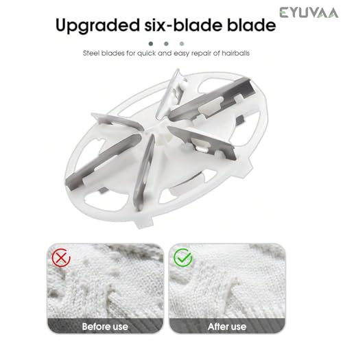 EYUVAA LABEL Portable Lint Remover for Clothes, 6 Blade USB Rechargeable Fabric Shaver, Lint Remover for Woolen Sweaters, Carpets, Clothes and Sofa - Image 2