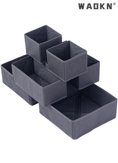 WAOKN 6-piece Set of Foldable Wardrobe Storage Box Washable Wardrobe Storage Box Cube Storage Box Suitable for Wardrobe Home Bedroom Office  - Image 1