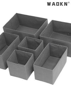 WAOKN 6-piece Set of Foldable Wardrobe Storage Box Washable Wardrobe Storage Box Cube Storage Box Suitable for Wardrobe Home Bedroom Office  - Image 2