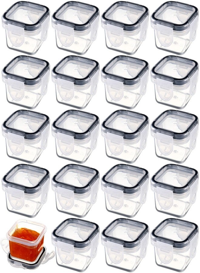 Mimorou 20 Pcs Salad Dressing Containers, 2 oz Reusable Plastic Small Condiment Containers with Lid Leakproof Food Storage for Snack and Puree, Deli, Sauce, Freezer Condiment, Dishwasher Safe(Clear) - Image 1