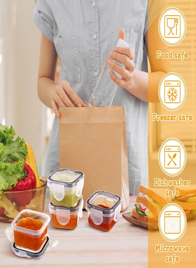 Mimorou 20 Pcs Salad Dressing Containers, 2 oz Reusable Plastic Small Condiment Containers with Lid Leakproof Food Storage for Snack and Puree, Deli, Sauce, Freezer Condiment, Dishwasher Safe(Clear) - Image 4