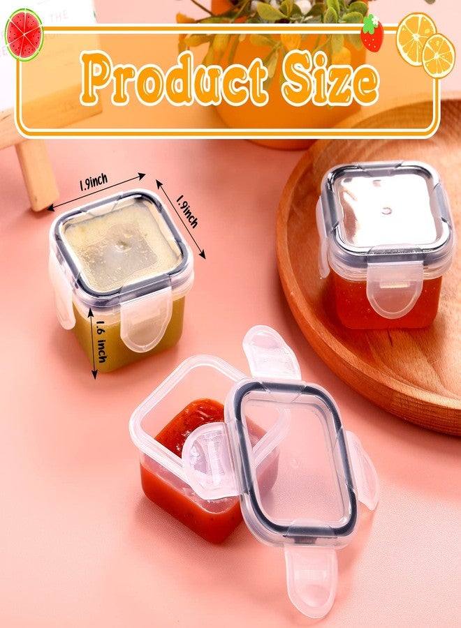 Mimorou 20 Pcs Salad Dressing Containers, 2 oz Reusable Plastic Small Condiment Containers with Lid Leakproof Food Storage for Snack and Puree, Deli, Sauce, Freezer Condiment, Dishwasher Safe(Clear) - Image 2